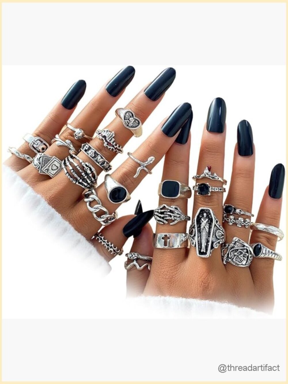 25pc Vintage Stackable Knuckle Rings Set Joint Midi Ring Pack Boho Halloween